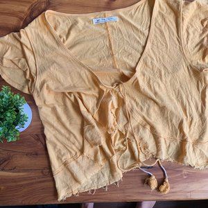 Free People Beachy Tie Fringe Top